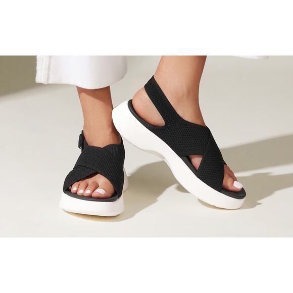 Vivaia Kara AdaptAll Sport Sandals‎ Women Size 43 US 11 Black Slingback Resort